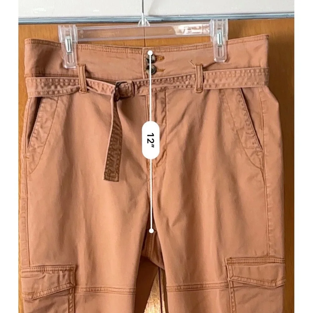 Cabi Womens Cargo Utility Cropped Pants 6 Belted Waist Fashion Modern Terracotta - Picture 6 of 11